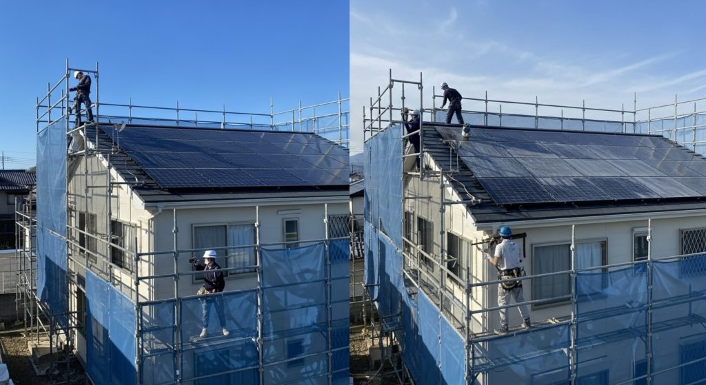 足場を組むなら、太陽光パネルも同時施工がおすすめ